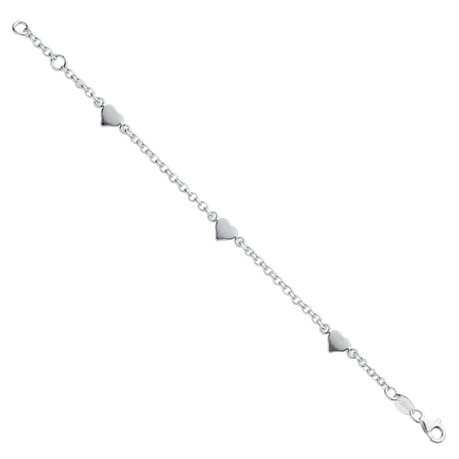 LDS SILVER 10" HEARTS ANKLET