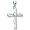 SILVER SMALL FANCY CZ CROSS PENDANT