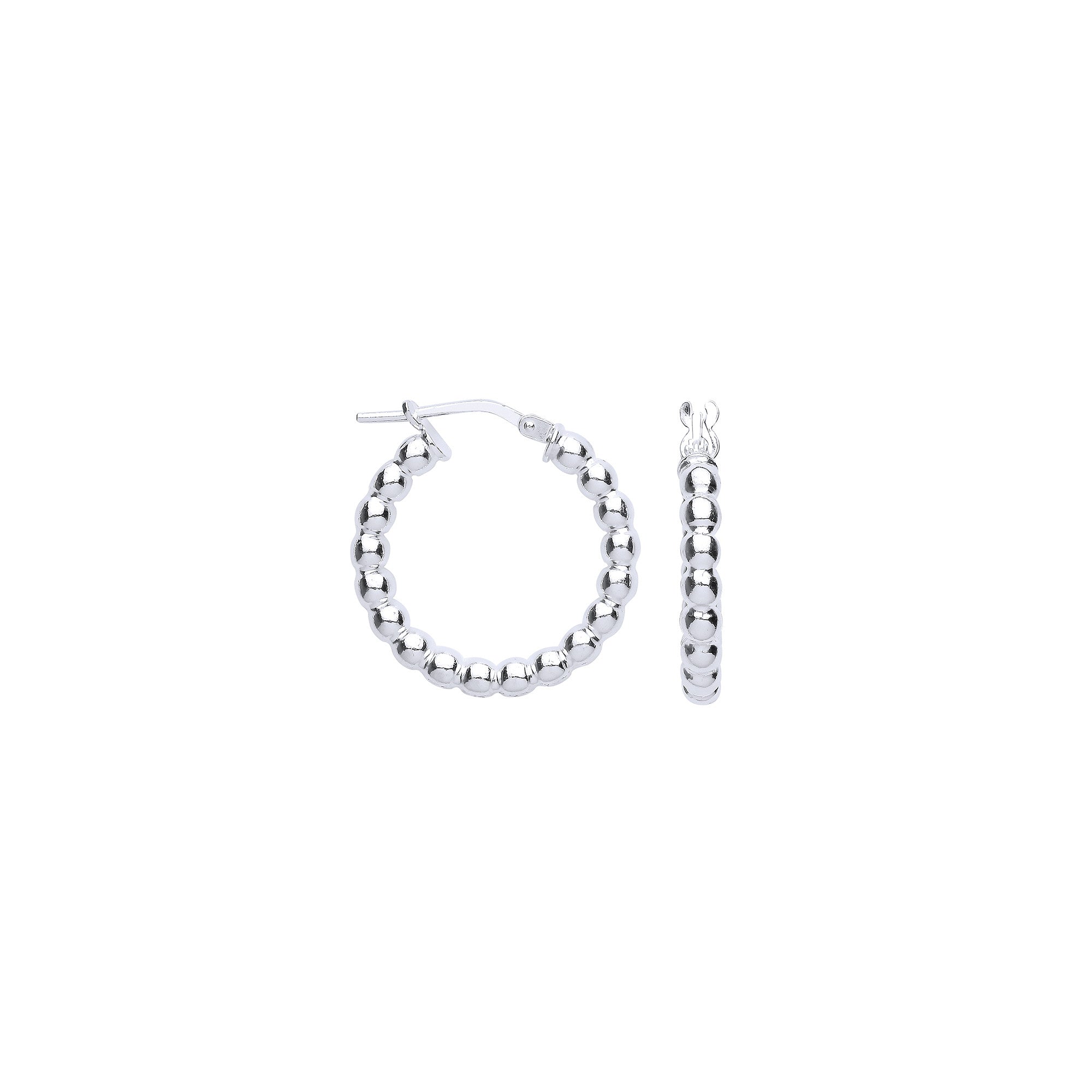 CORE | SILVER RND SML BEAD 21MM HOOP EARRINGS
