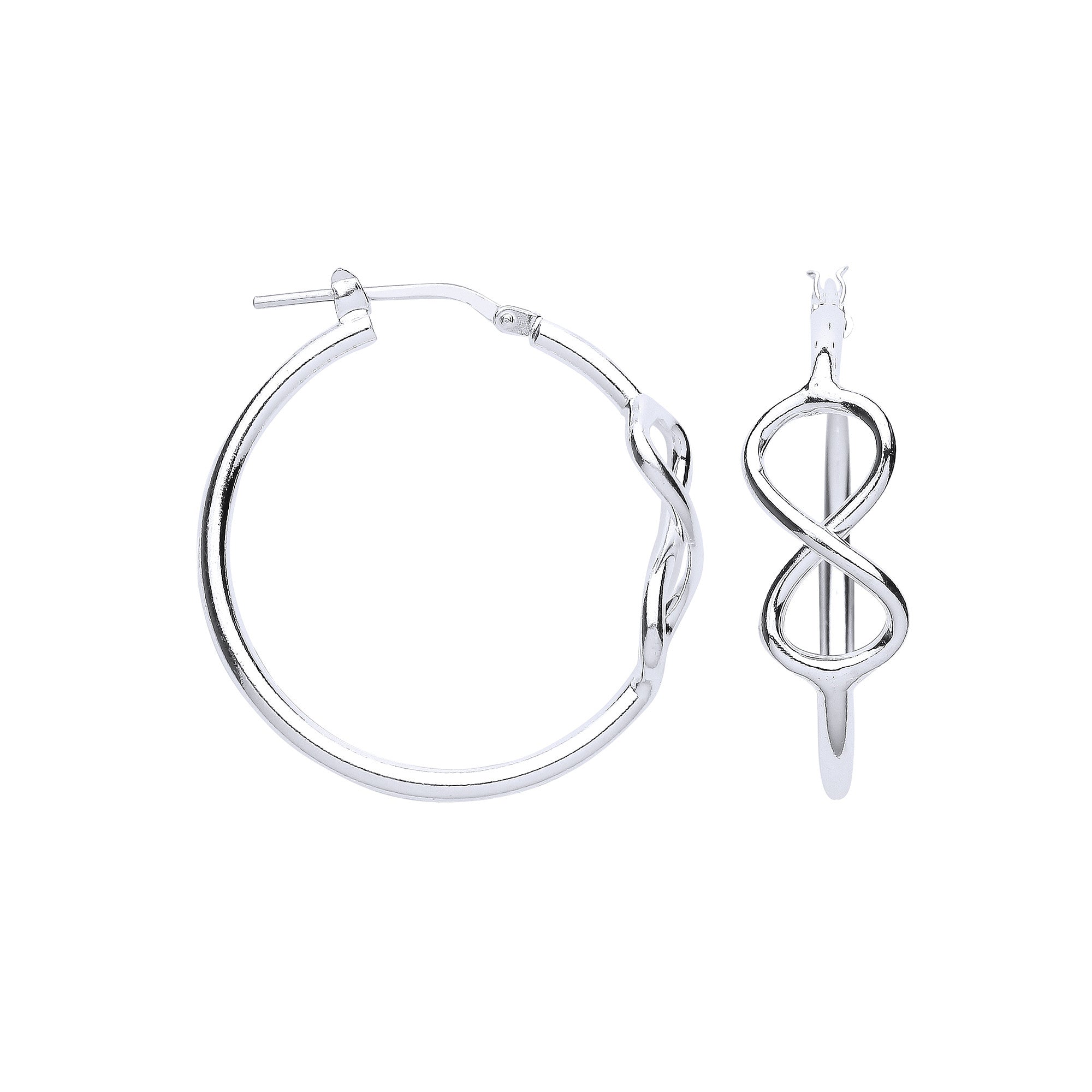 SILV RND 28MM INFINITY HOOP ERS