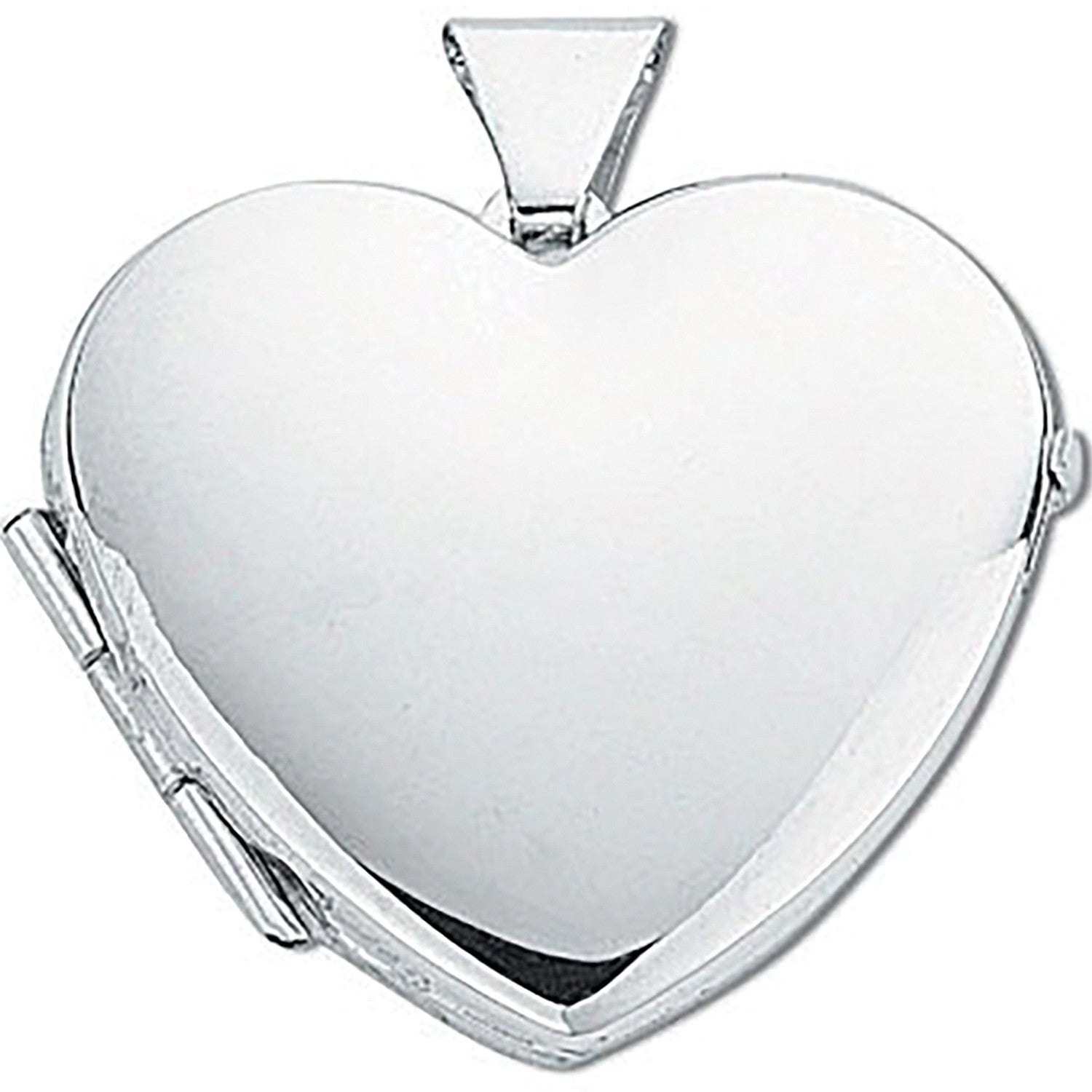 SILVER HEART SHAPE PLAIN POLISHED LOCKET