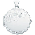 SILV RND SHAPE 1/2 ENGR SCALLOP EDGE LOCKET