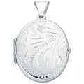 SILVER OVAL SHAPE FULL ENGRVD LOCKET