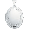 SILVER OVAL OUTER EDGE ENGRVD LOCKET