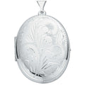 SILV OVAL SHAPE FULLY ENGRAVED LOCKET