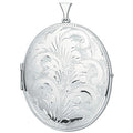 SILVER LARGE OVAL FULLY ENGRVD LOCKET