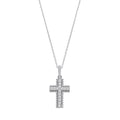 SILVER CZ BEADED CROSS & CHAIN by J Jaz