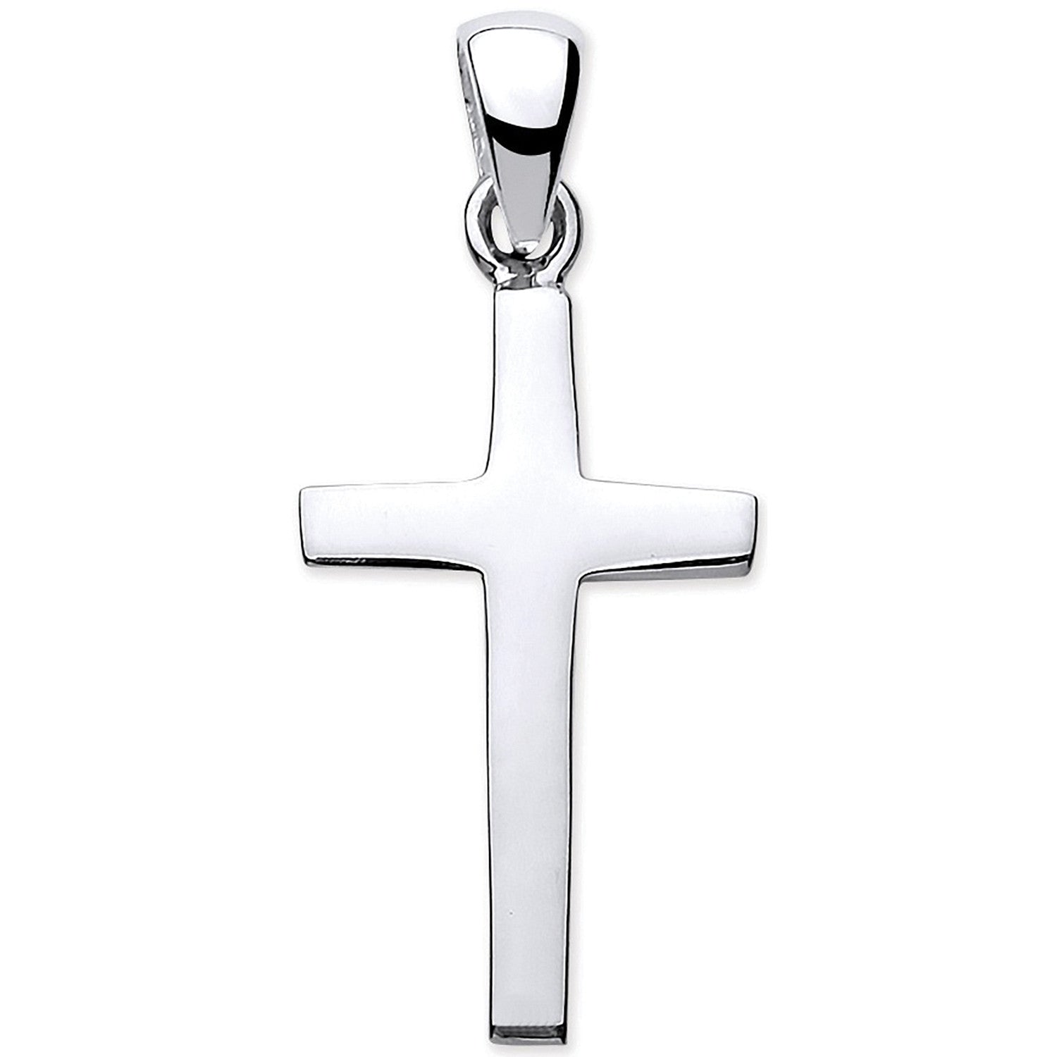 SILV MEDIUM PLAIN CROSS PENDANT