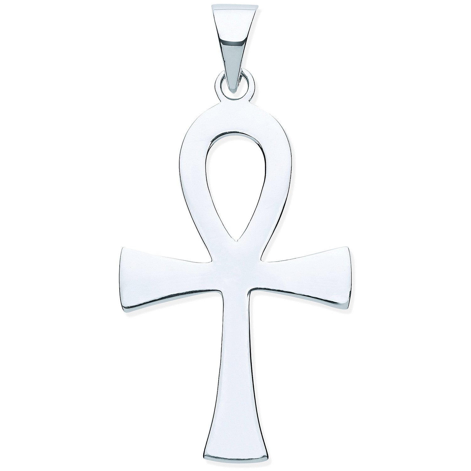 SILV MEDIUM PLAIN ANKH CROSS PENDANT