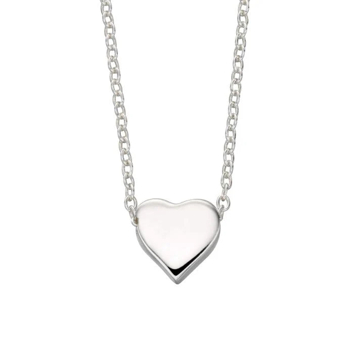 SILVER PLAIN HEART PENDANT & FINE TRACE