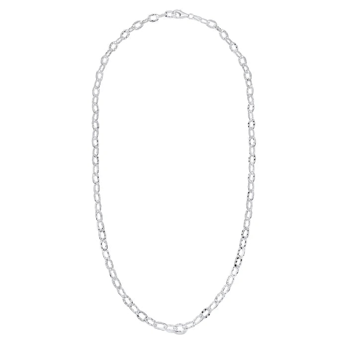 SILVER 18" TEXTURED ANCHOR LINK CHAIN
