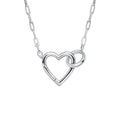 SILVER 18" ELONGATED OPEN LINK SOLID HEART CLASP N'LET