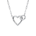 SILVER 18" ELONGATED OPEN LINK SOLID HEART CLASP N'LET