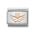 NOM ROSE GOLD HEART WITH WINGS