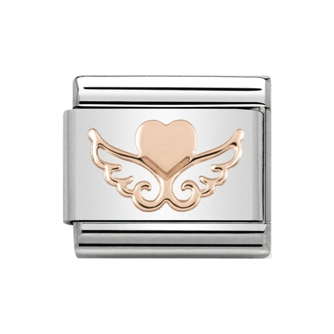 NOM ROSE GOLD HEART WITH WINGS
