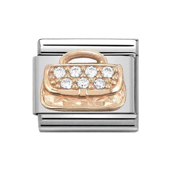 430302/31 NOM ROSE GOLD CZ HANDBAG - SYMBOLS