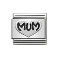 NOM MUM HEART SILV SHINE - OXIDISED SYMBOLS