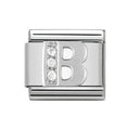 330301/02 NOM B LETTER CZ SILV SHINE