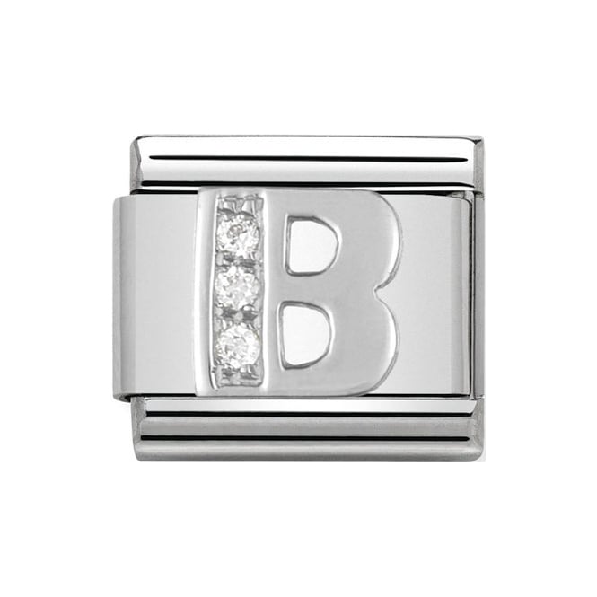 330301/02 NOM B LETTER CZ SILV SHINE