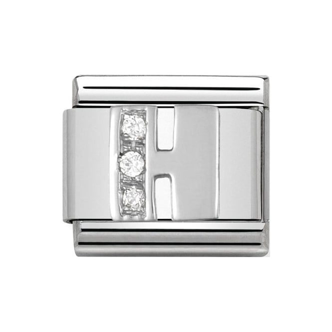330301/08 NOM H LETTER CZ SILV SHINE
