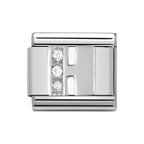 330301/08 NOM H LETTER CZ SILV SHINE