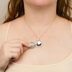 SILVER ZIRC DIAMONFIRE ROUND FILIGREE ORNATE LOCKET PENDANT & CHAIN by DIAMONFIRE