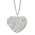 SILVER HEART SHAPE ORNATE CAGE LOCKET
