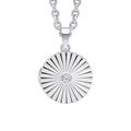 SILVER ROUND SHAPE RUB SET CZ STARBURST LOCKET