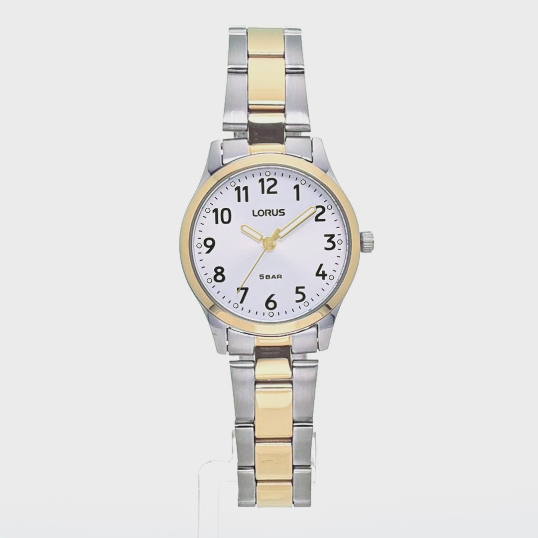 LDS TT LORUS RND SIL DL. AF BLK BW