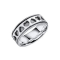 LDS SILV HEART CUT OUT SPINNER BAND RING