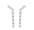 SILVER CZ SET LONG DROP EARRINGS