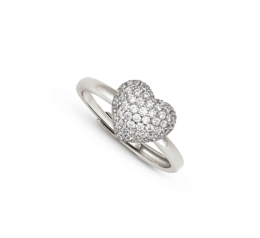 242700/004 NOMINATION SILVER WHT CZ SET PAVE HEART RING - LIFEPOETRY
