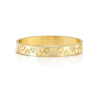 029541/006 NOMINATION WIDE STEEL GOLD TONE WHT CZ HEARTS MEDIUM SIZE PRETTY BANGLE