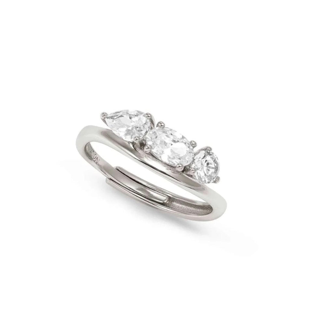 242801/010 NOMINATION SILVER WHT CZ TRILOGY RING - MY REBEL ART