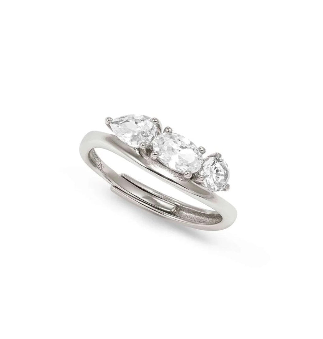 242801/010 NOMINATION SILVER WHT CZ TRILOGY RING - MY REBEL ART