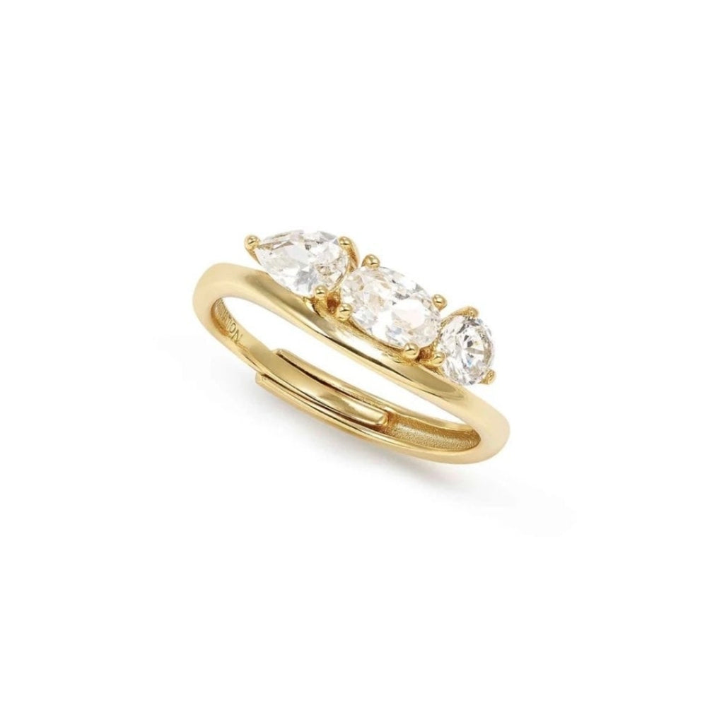 242801/012 NOMINATION SILVER GOLD PLATED WHT CZ TRILOGY RING - MY REBEL ART