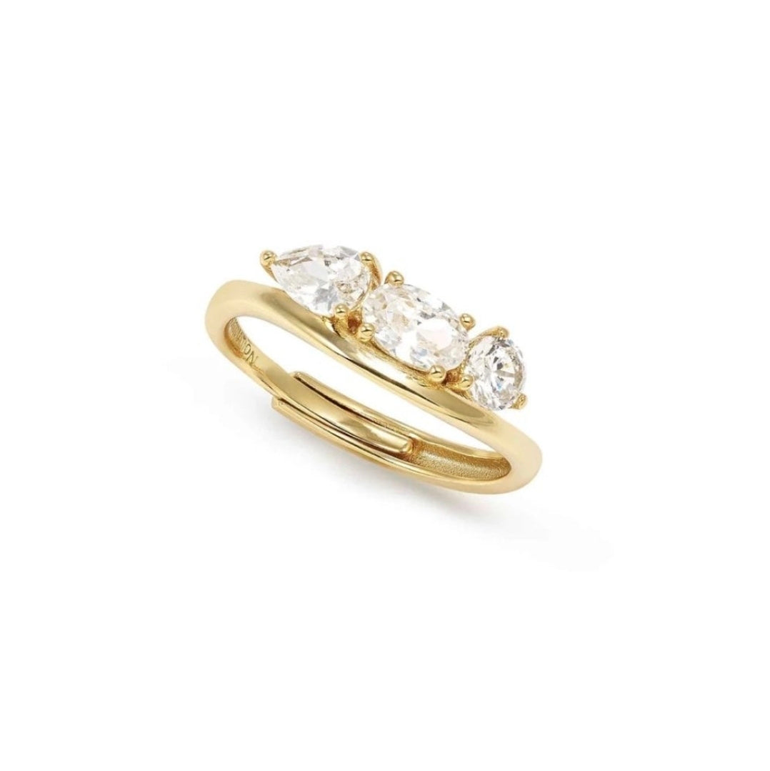 242801/012 NOMINATION SILVER GOLD PLATED WHT CZ TRILOGY RING - MY REBEL ART
