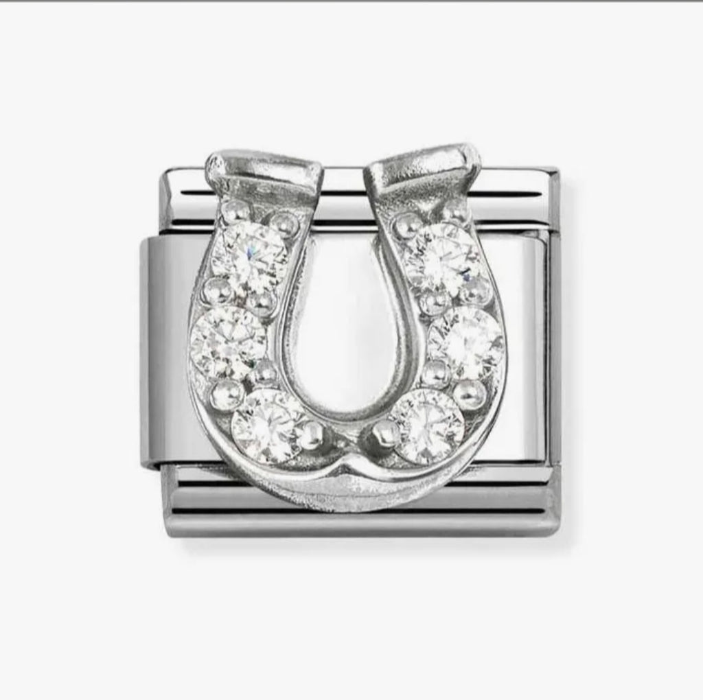 330304/51 NOM HORSE SHOE MULTI CZ SILV SHNE - CL SYMBOLS