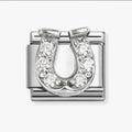 330304/51 NOM HORSE SHOE MULTI CZ SILV SHNE - CL SYMBOLS
