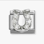 330304/51 NOM HORSE SHOE MULTI CZ SILV SHNE - CL SYMBOLS