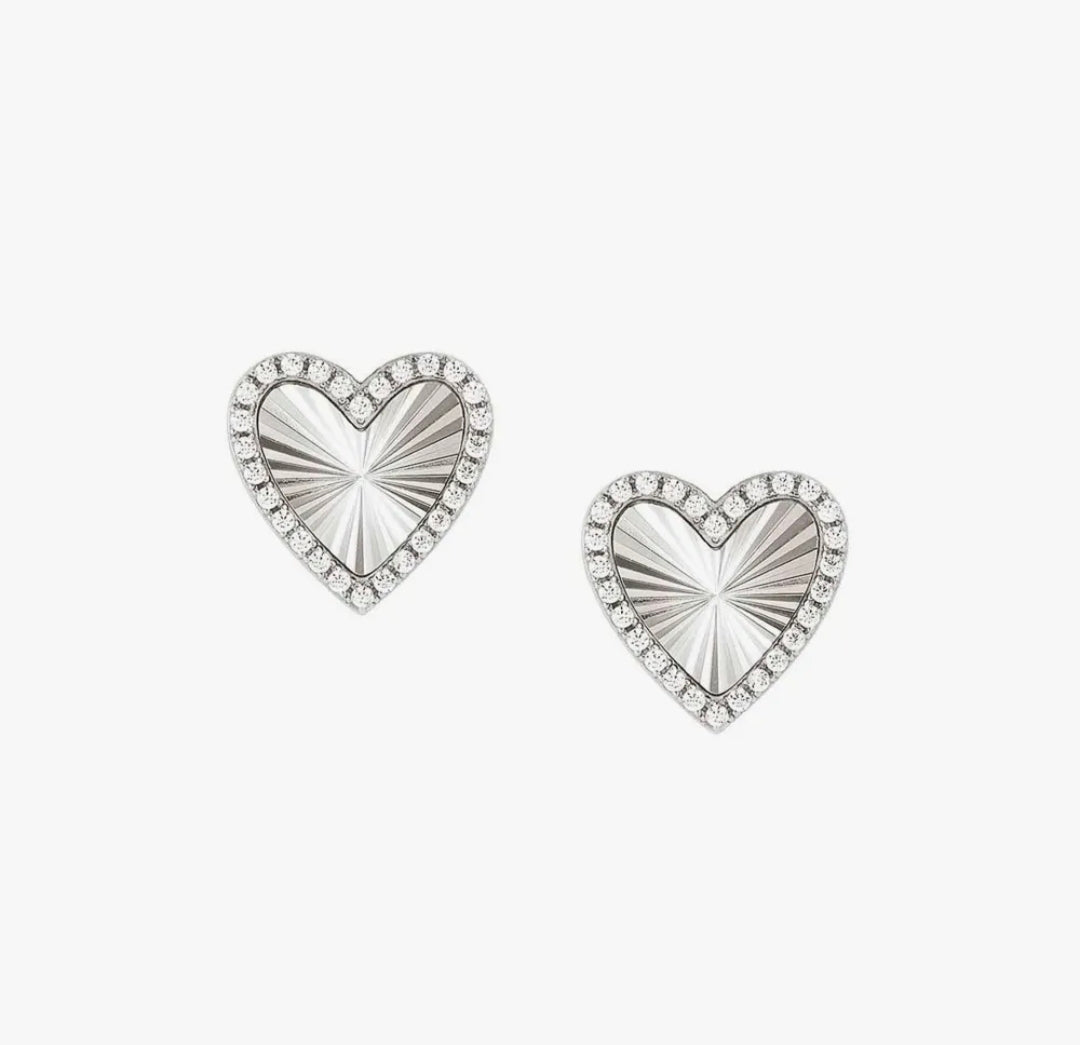 240104/004 NOM SILV CZ DC HEART STUD ERS - TRUEJOY