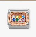 430318/17 NOM RECT RAINBOW RICH PAVE RG - RICH PAVE