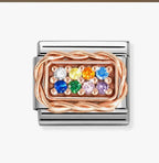430318/17 NOM RECT RAINBOW RICH PAVE RG - RICH PAVE