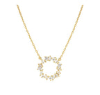 149884/020 NOMINATION SILVER GOLD PLATED WHT CZ HEART NECKLET - COLOR WAVE