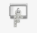 331818/06 Nomination Silver Shine CZ Drop Initial F