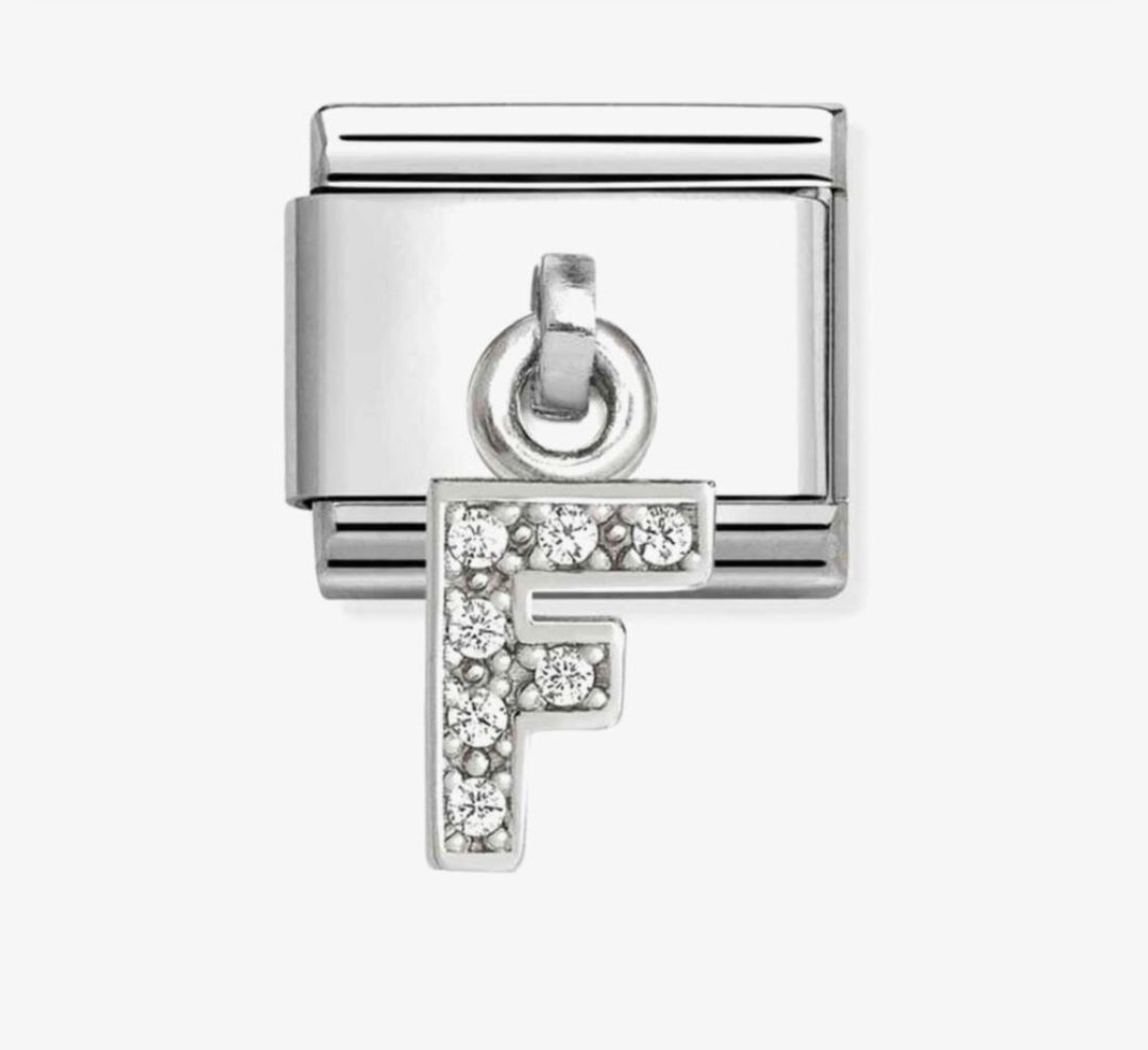 331818/06 Nomination Silver Shine CZ Drop Initial F