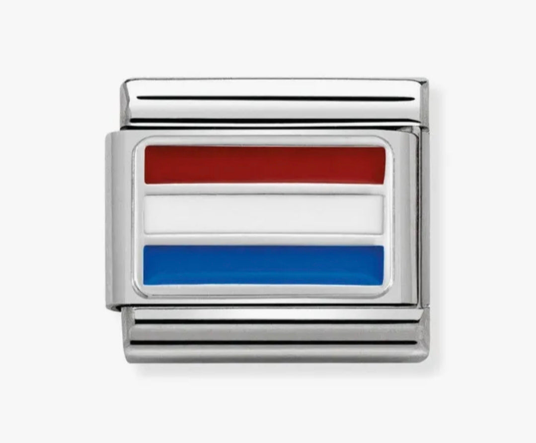 330207/19 NOM HOLLAND ENAMEL FLAG SILV SHINE
