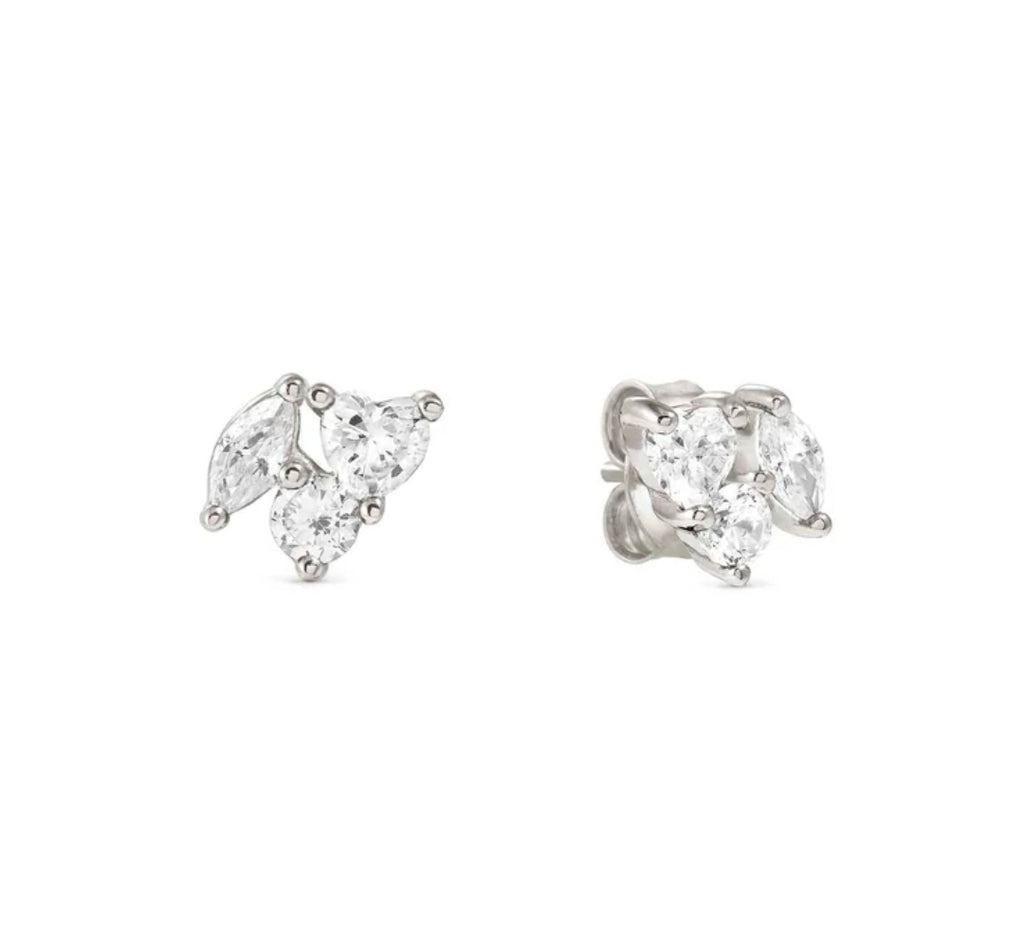 149887/031 NOMINATION SILVER WHT CZ STUD EARRINGS - COLOR WAVE