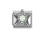 330511/05 NOMINATION SILVER OPAL SET STARFISH CHARM - STONE SYMBOLS