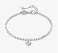 242302/004 Petit Sparkle Silver Zirconia Tennis Heart Pendant Bracelet